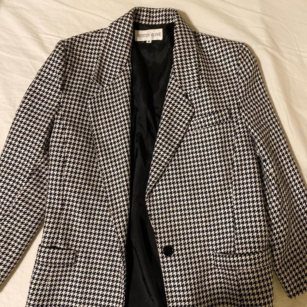 houndstooth printed vintage blazer
